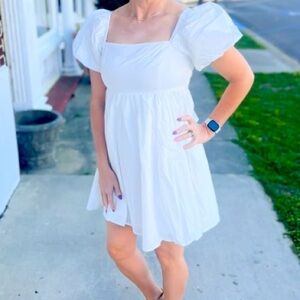 Super cute white babydoll dress worn only for pictures once!